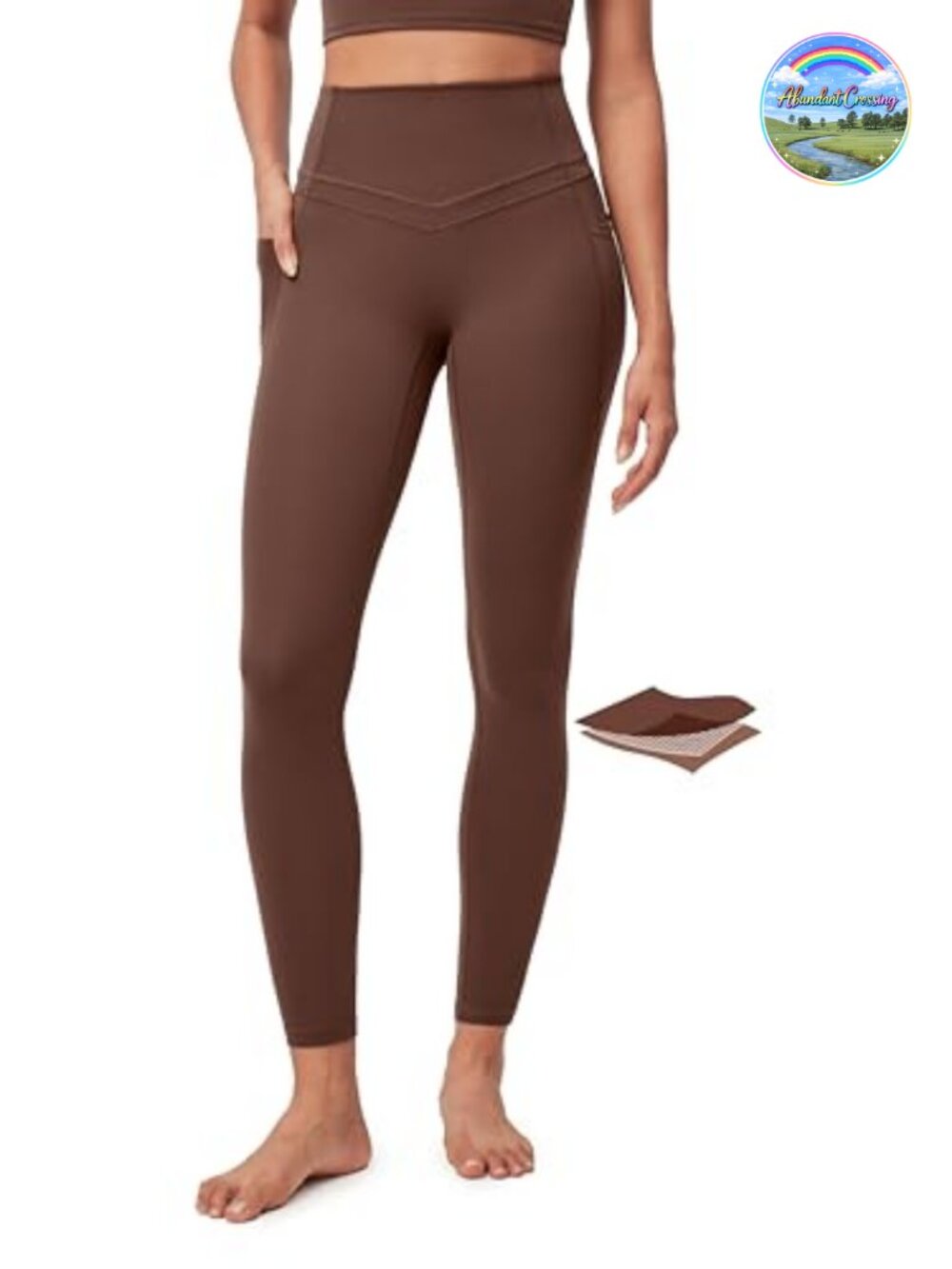 IUGA Compression Leggings with Side Pockets High Waist Tummy Control Yoga Pants